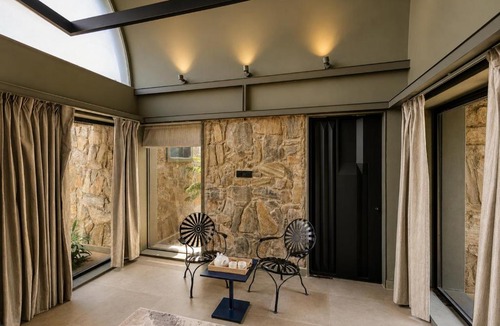 Jalor Villa | ELIVAAS Signature Stone Age Home Fernwood 6-BHK Stone-Clad Estate with Bamboo Cottages, Private Pool, Gazebo & Terrace Garden