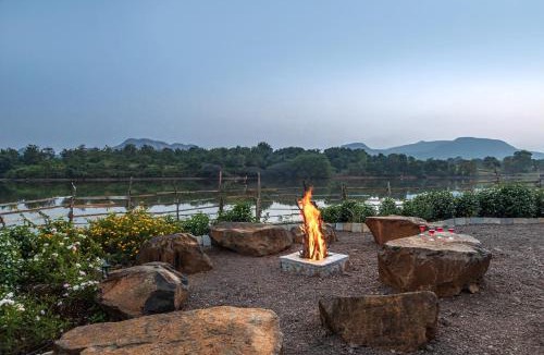 Mahiravani Villa | SaffronStays Lake House Bouganvillea, Nashik -villa with great lake views and patio dining