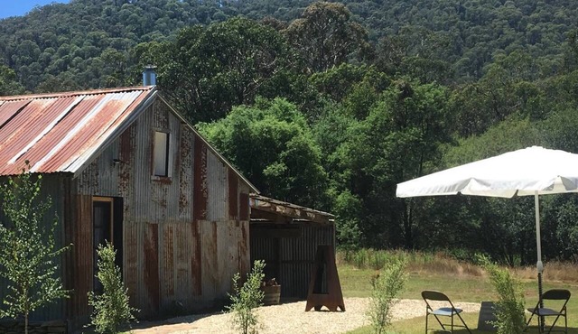 Rustic Barn on Ovens River with Bell Tent Retreat in Freeburgh