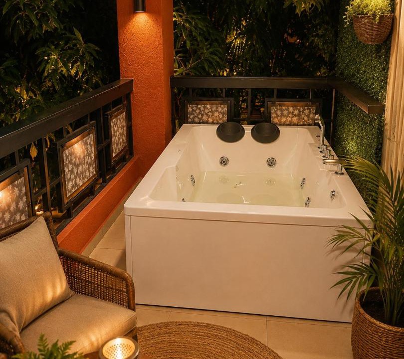 Thane West House | Jacuzzi Room in a shared Villa with Swimming pool
