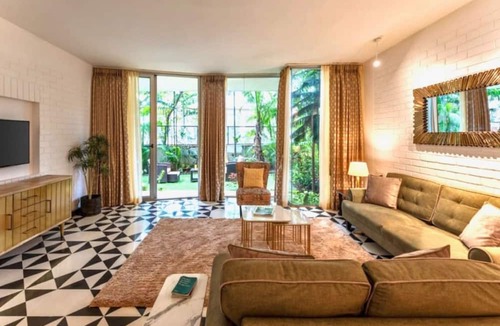 Reis Magos Apartment | Modern Tropical 2bhk Near Beach Pool Garden